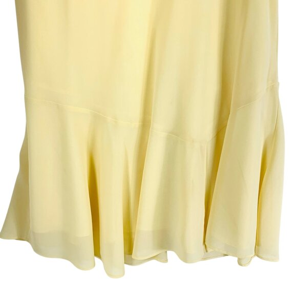 Plus size blouse and skirt set chiffon soft canary yellow SZ 14 top 16 skirt - Picture 8 of 16